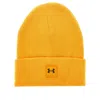 Under Armour Knitted Beanie Hat With Logo Patch In Yellow