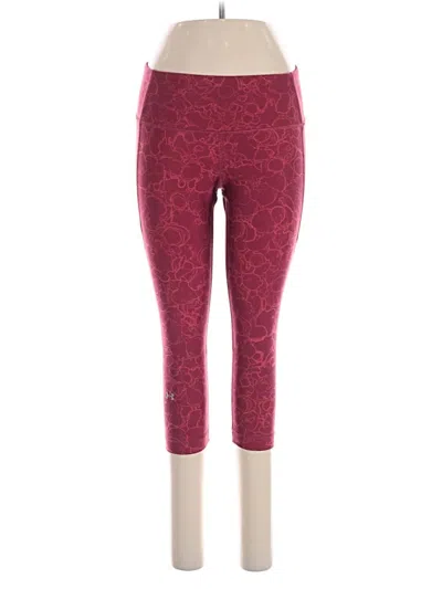 Pre-owned Under Armour Leggings In Burgundy