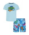Under Armour Little And Toddler Boys 2-piece Classic Soaker Short Sleeve T-shirt And Volley Shorts Set In Stream Multi