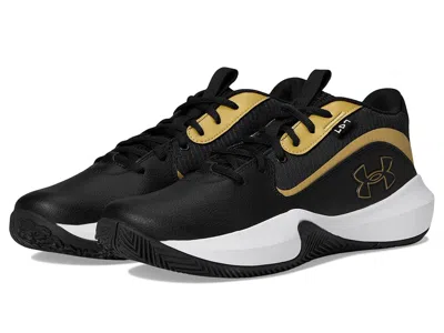 Under Armour Lockdown 7 Basketball Shoes Black/black/metallic Gold :