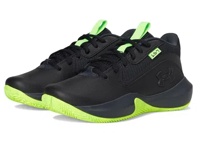 Under Armour Lockdown 7 (big Kid) Kids Shoes Black/anthracite/metallic Black : 4 Big Kid M, Synthetic In Multi