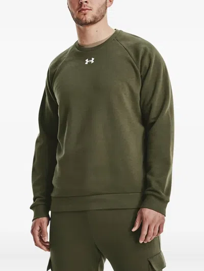 Under Armour Logo-print Crew-neck Sweatshirt In Green
