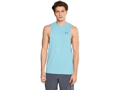 Under Armour Logo Cutoff Tank Top In Blue