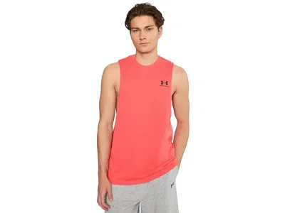 Under Armour Logo Cutoff Tank Top In Red