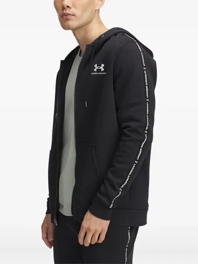 Under Armour Logo-embroidered Hoodie In Black