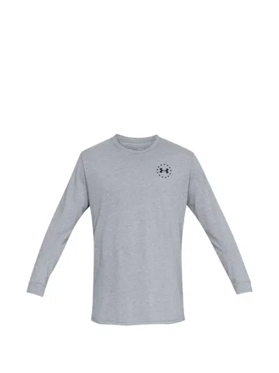 Under Armour Logo-print Long-sleeve T-shirt In Gray