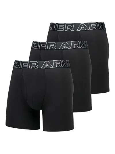 Under Armour Logo-waistband Boxers (pack Of Three) In Black