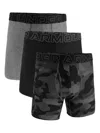 Under Armour Men's 3-pack Performance Assorted 6" Boxer Briefs In Black