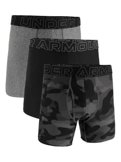 Under Armour Logo-waistband Boxers (pack Of Three) In Black