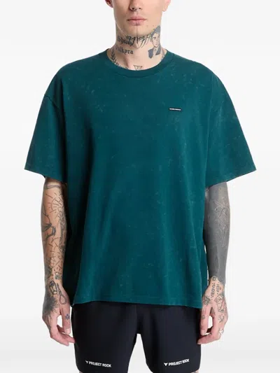 Under Armour Logo-patch Washed T-shirt In Green