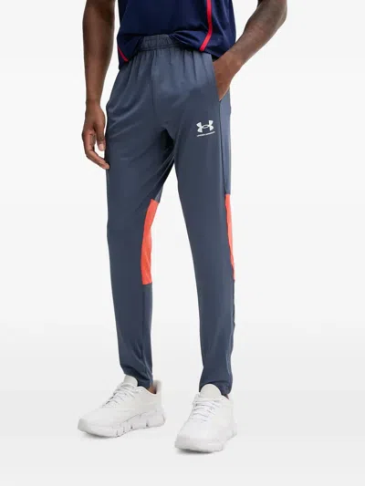Under Armour Logo-print Panelled Track Pants In Blue