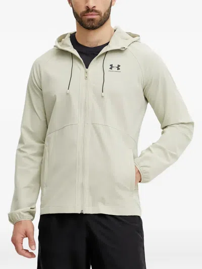 Under Armour Logo-print Zip-up Jacket In Green