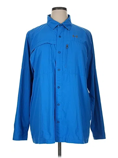 Pre-owned Under Armour Long Sleeve Button Down Shirt In Blue