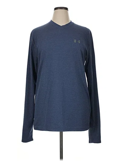 Pre-owned Under Armour Long Sleeve Polo Shirt In Blue