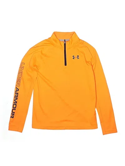 Pre-owned Under Armour Kids' Long Sleeve Polo Shirt In Orange