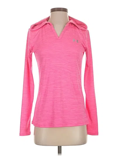 Pre-owned Under Armour Long Sleeve Polo Shirt In Pink