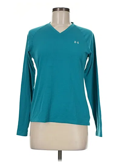 Pre-owned Under Armour Long Sleeve Polo Shirt In Teal
