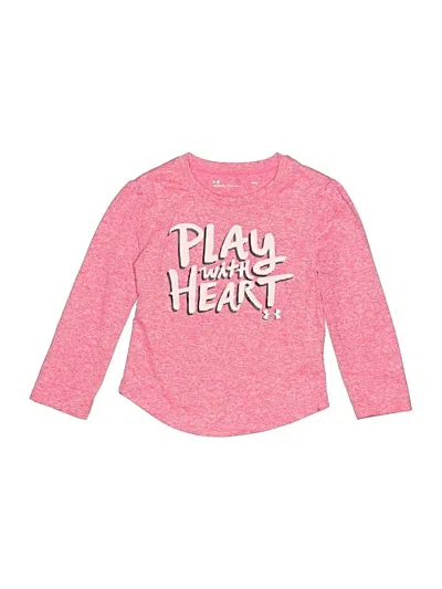 Pre-owned Under Armour Kids' Long Sleeve T-shirt In Pink