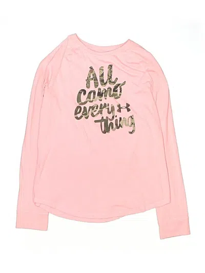 Pre-owned Under Armour Kids' Long Sleeve T-shirt In Pink