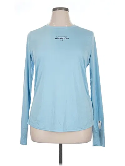 Pre-owned Under Armour Long Sleeve Top Blue Crew Neck Tops