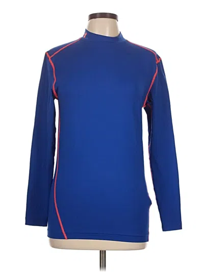 Pre-owned Under Armour Long Sleeve Top Blue Mock Neckline Tops