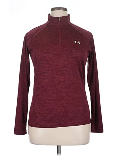 Pre-owned Under Armour Long Sleeve Top Burgundy Turtleneck Tops