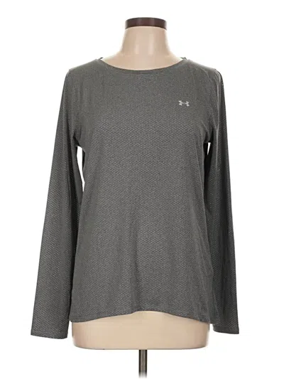 Pre-owned Under Armour Long Sleeve Top Gray Crew Neck Tops