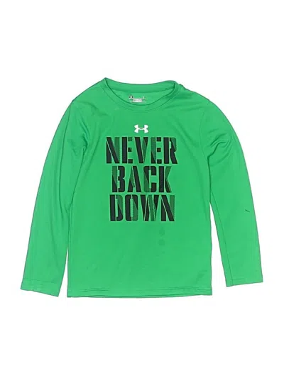 Pre-owned Under Armour Kids' Long Sleeve Top Green Tops