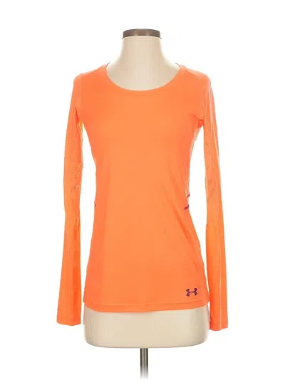 Pre-owned Under Armour Long Sleeve Top Orange Boatneck Tops