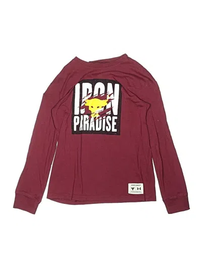 Pre-owned Under Armour Kids' Long Sleeve T-shirt In Burgundy