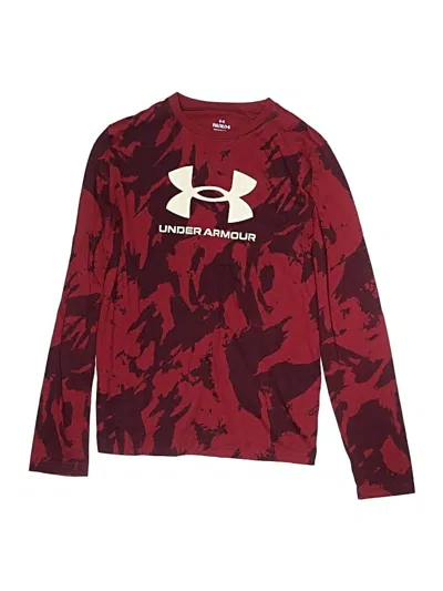 Pre-owned Under Armour Kids' Long Sleeve T-shirt In Burgundy