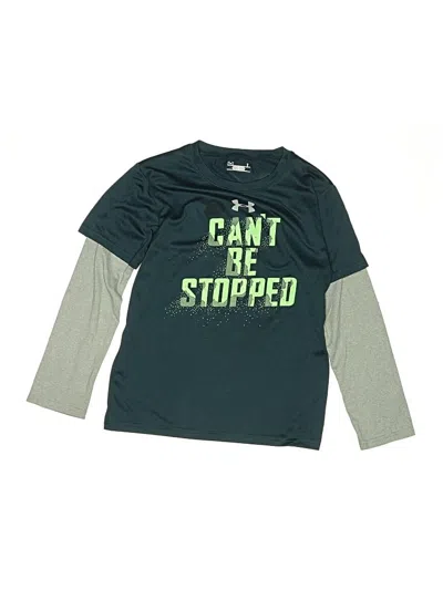 Pre-owned Under Armour Kids' Long Sleeve T-shirt In Teal