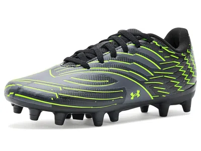 Under Armour Mach 1 Select Jr. Soccer Cleats (toddler/little Kid/big Kid) Boy's Shoes Black/titan Gray/hyper Gree In Green
