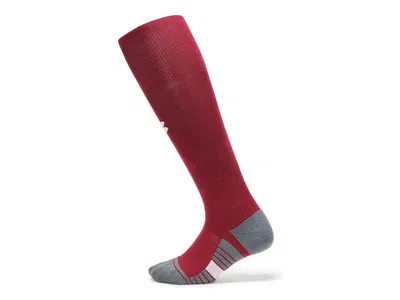 Under Armour Magnetico Over-the-calf Socks (little Kid/big Kid) Kids Shoes Cardinal/pitch Gray/white: Sm (us 13.5 In Red