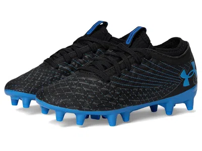Under Armour Magnetico Select 5 Jr Soccer Cleats (littile Kid/big Kid) Boys Shoes Black/castlerock/blue Atlantis 