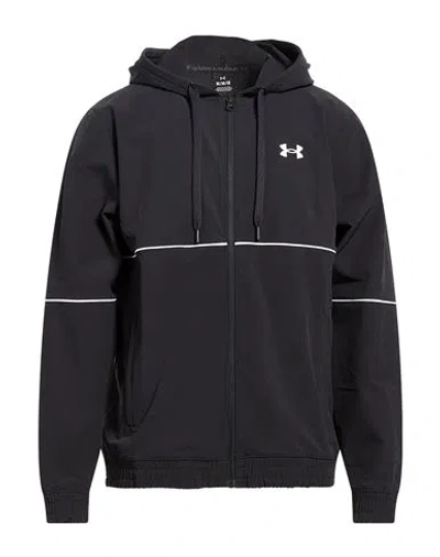 Under Armour Man Jacket Black Size L Polyester, Elastane