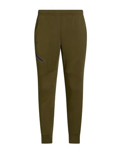 Under Armour Man Pants Military Green Size S Polyester, Cotton, Elastane