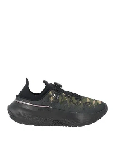 Under Armour Man Sneakers Military Green Size 9 Textile Fibers In Black