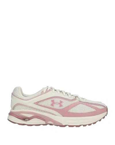 Under Armour Man Sneakers Off White Size 9 Leather, Textile Fibers In Pink