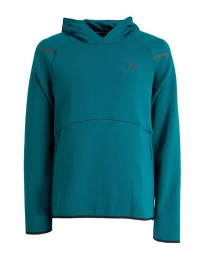 Under Armour Man Sweatshirt Deep Teal Size L Polyester, Cotton, Elastane In Green