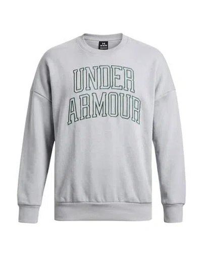 Under Armour Man Sweatshirt Light Blue Size S Cotton, Polyester In Gray