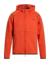 Under Armour Man Sweatshirt Rust Size M Polyester, Cotton, Elastane In Red