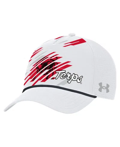 Under Armour Maryland Terrapins Adjustable College Essentials Baseball Cap In White