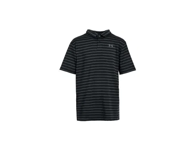 Under Armour Matchplay Printed Golf Polo (big Kid) Boy's T Shirt Black/castlerock/castlerock : Md (10-12 Big Kid)