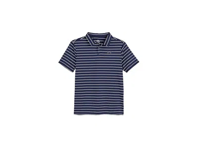 Under Armour Matchplay Printed Golf Polo (big Kid) Boy's T Shirt Midnight Navy/white/castlerock : Xl (18-20 Big K In Blue