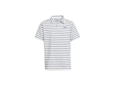 Under Armour Matchplay Printed Golf Polo (big Kid) Boy's T Shirt White/midnight Navy/castlerock : Lg (14-16 Big K