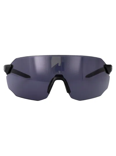 Under Armour Matte Black Acetate Sunglasses In Blue