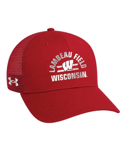 Under Armour Men's And Women's Red Wisconsin Badgers 2026 Lambeau Field Collection Washed Performance Trucker Adj