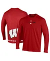 Under Armour Men's And Women's  Red Wisconsin Badgers 2024 On-court Bench Unity Performance Long Slee In Red