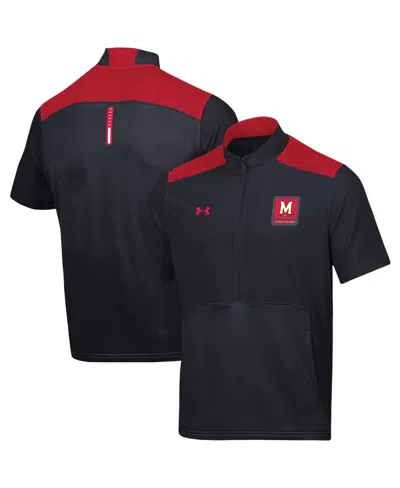 Under Armour Men's Black Maryland Terrapins Motivate Half-zip Jacket